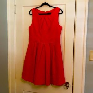 Eliza J lined red/orange dress.